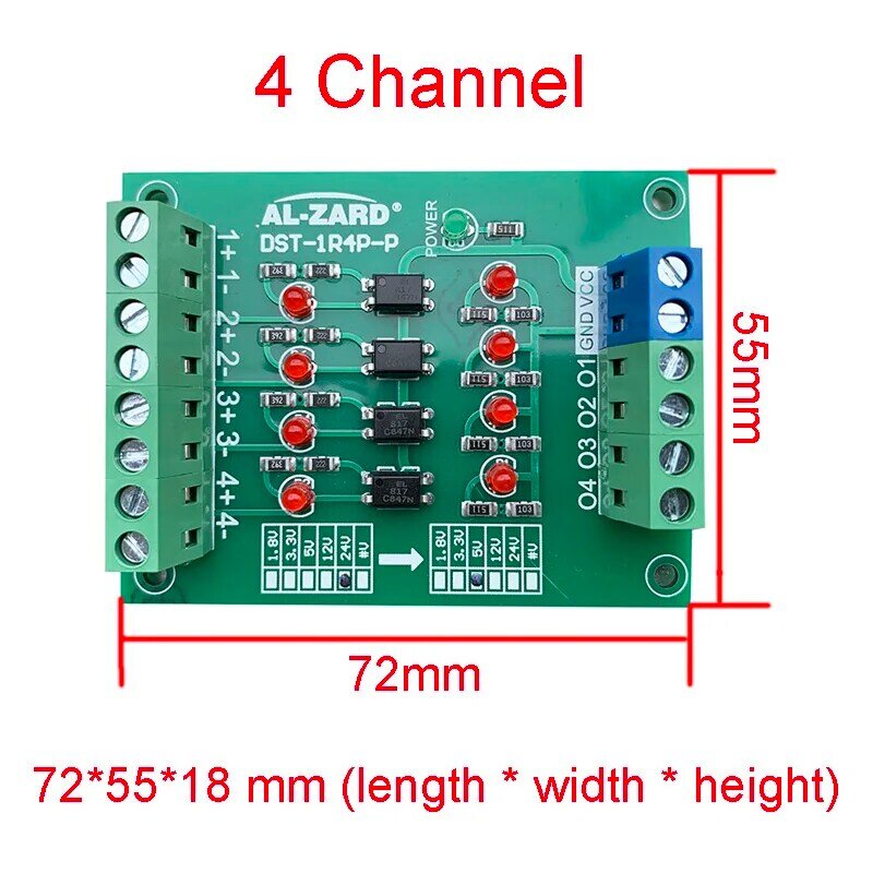 Optocoupler Isolatie Board Voltage Converter Geïsoleerde Module Plc Signaal Niveau Board Npn Output 1.8V 3.3V 5V 12V 24V Pnp Output