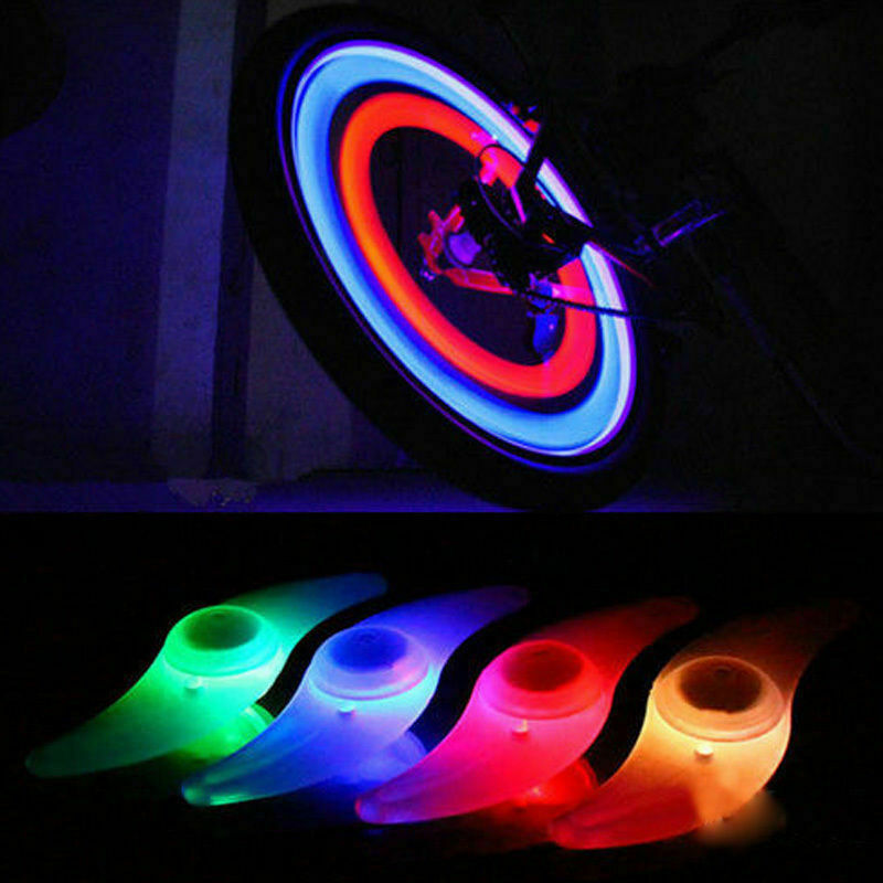 Red Fancy Bike Bicycle Cycling Colorful Spoke Durable Long Lasting Convenient Wire Tire Tyre Wheel LED Bright Light Safety Lamp