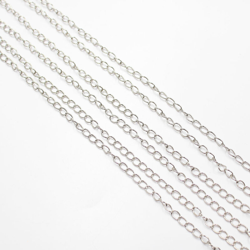 APDGG 5 metrów Tiny 3mm Bezel zestaw biały pozłacany miedź moda łańcuch spinacz łańcuszek na szyję naszyjnik z pereł Making DIY