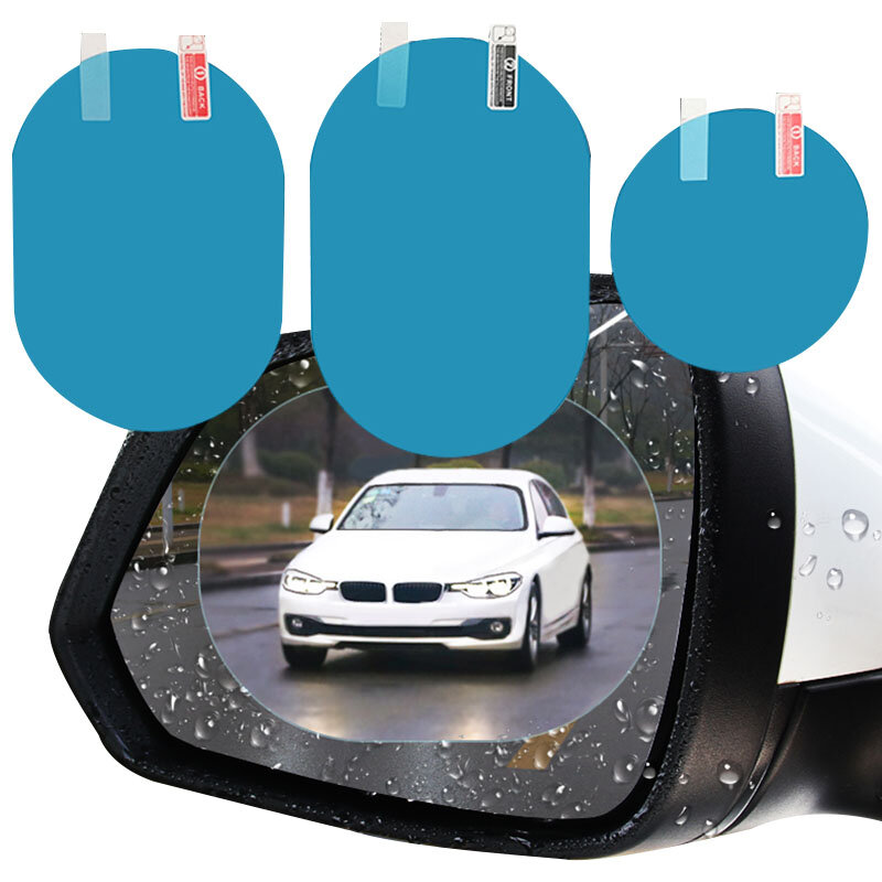 2 Pcs สติกเกอร์รถกันฝนฟิล์มสำหรับกระจกมองหลังรถยนต์กระจกมองหลังรถยนต์กระจกฝนฟิล์ม Clear Sight In Rainy Days รถฟิล์ม