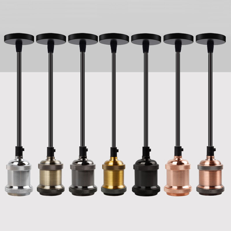 Lámpara Edison Vintage E27, luces colgantes Retro, enchufe de bombilla, Base de tornillo, luz de aluminio, accesorio de soporte de lámpara Retro Industrial