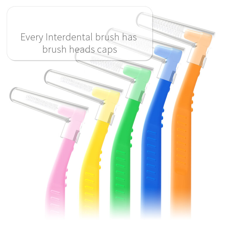 Cepillo Interdental de goma en forma de L para adultos, herramienta de limpieza dental oral, cepillo de palillo de dientes interdental, venta al por mayor