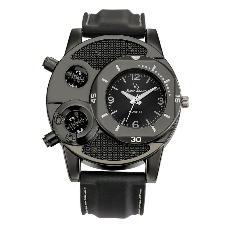 V8 nowych mężczyzn ogląda męskie zegarki sportowe modny gumowy pasek zegarek męski kwarcowy mannen horloge uhr herren reloj hombre