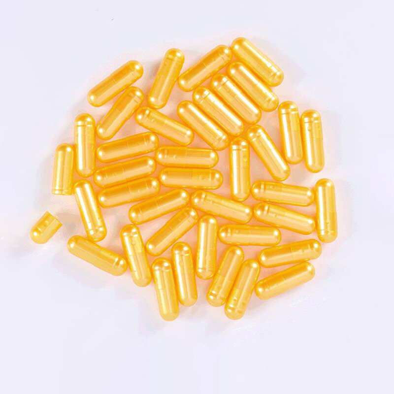 Cápsulas vacías de gelatina dura amarilla, tamaño estándar 00 #, 1000 piezas, cápsulas de gelatina hueca, juntas o separadas