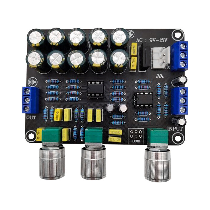 Terbaru Dual NE5532 Preamplifier Board Audio Equalizer Preamp Treble Bass Tone Control Pre Amplifier DIY Modul Preamplifier