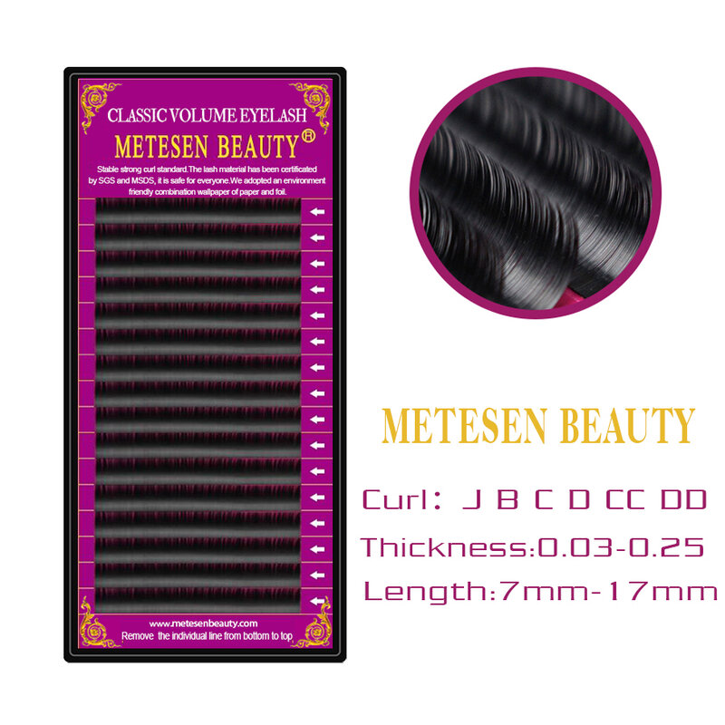 METESEN Hot sellings 16Rows Faux mink individual eyelash lashes maquiagem cilios for professionals soft mink eyelash extension