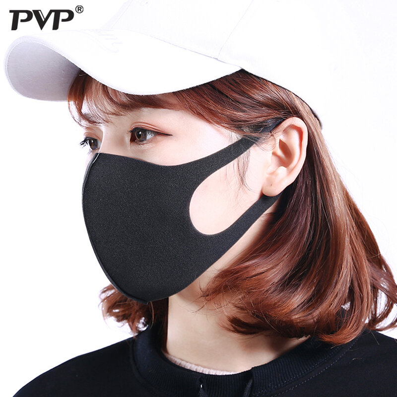 PVP 3 unids/lote antipolvo boca cubierta PM2.5 máscara respirador-antipolvo lavable antibacteriano-reutilizable máscaras cómodas