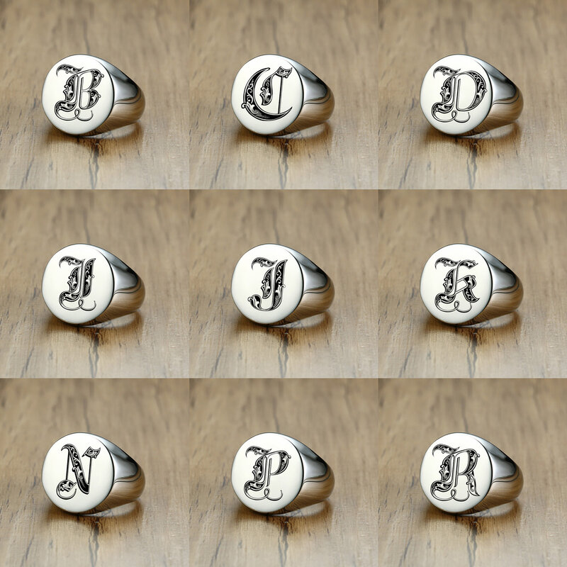 Мужское кольцо с гравировкой букв Vnox, стильное кольцо с выгравированным рисунком шрифтов, из нержавеющей стали, в стиле панк, вывеска, рок, ювелирное изделие россыпью