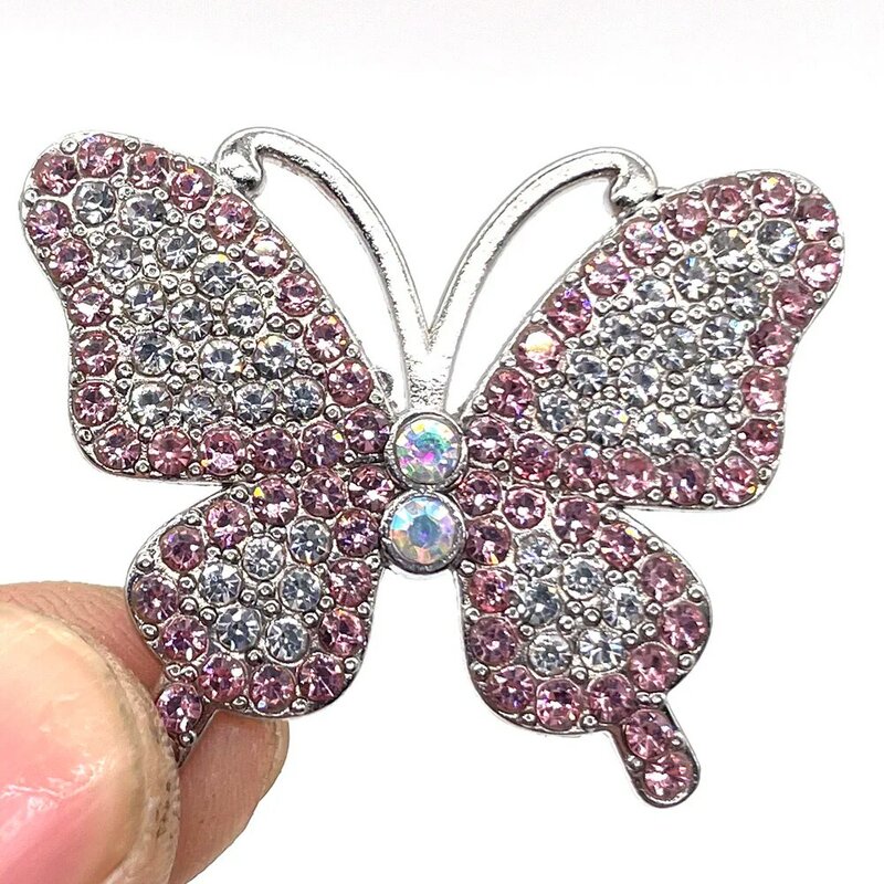 1 pçs jóias de metal sapato encantos diamante borboleta sapato aceessories alta qualidade decorações caber feminino croc tamancos meninas presentes jibz