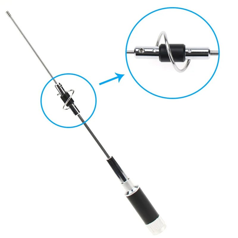 Antena longa flexível do walkie talkie do ranger da antena de rádio móvel do conector CR-77 144-430mhz da frequência ultraelevada do ganho