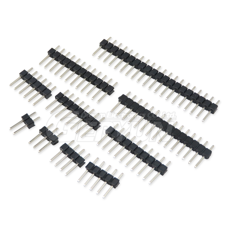 10pcs/lot 2.54mm pin header single row needle straight copper needle gold plating 2/3/4/5/6/7/8/10/12/15/20 pin