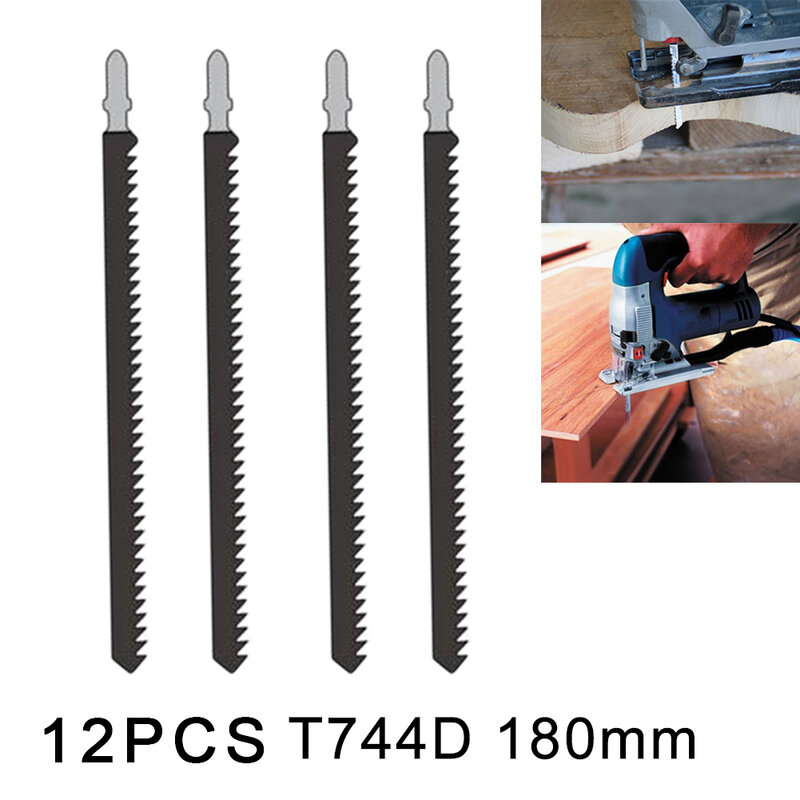 Lame de scie sauteuse pour bois et métal, scie alternative, scie à main, disque de coupe, outils électriques Bosch, 180mm, T744D, 10 pièces