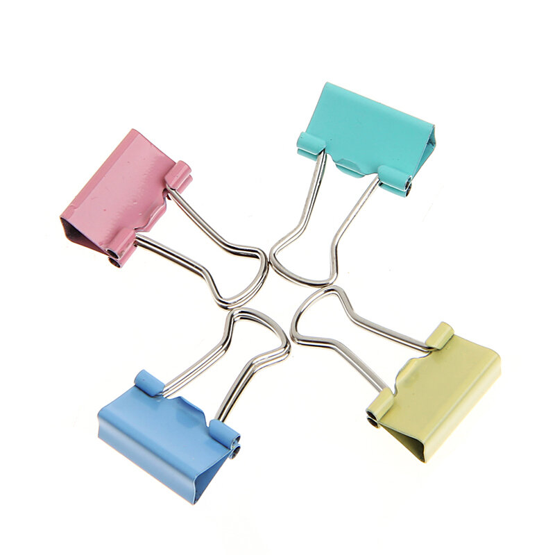60Pcs Colorful Metal Binder Clips File Paper Clip Office Supplies 15mm Width