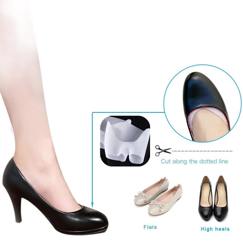 1 Pasang Sarung Jari Kaki Silikon Pelindung Kaki Sepatu Balet Hak Tinggi Pelindung Gel Hallux Valgus Alat Perawatan Kaki Bantalan Jari Kaki Depan
