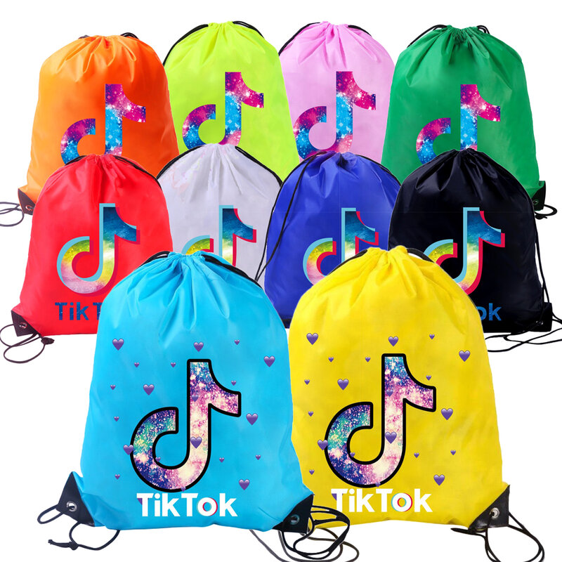 Tik-tok-bolsas con cordón para niños, regalos de fiesta de cumpleaños, bolsa de juguetes de paquete de natación, mochilas deportivas de bolsillo, novedad de 2020