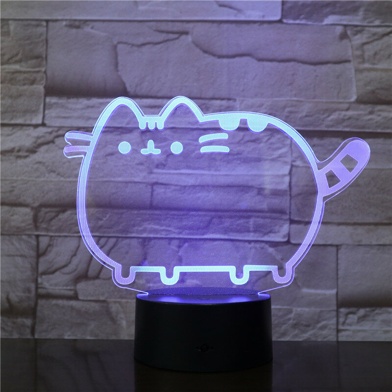 3D Nacht Lampe Katze mit 7 Farben Licht für Home Office Dekoration Lampe Erstaunliche Visualisierung luminaria Party Decor Licht 2894