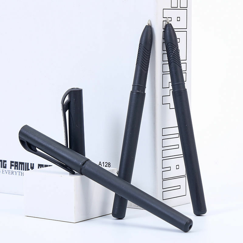 12 stücke Schwarz Neutral Stift 0,5mm Kugel Kopf Voller Nadel Rohr Carbon Wasser-basierend Büro Schreibwaren Schleif Arbeiten