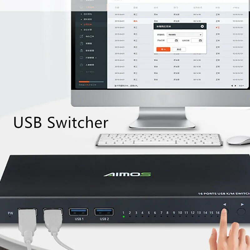Usb 2.0 Schakelaar Kvm Switcher Splitter Box Voor 16 Pc Delen Printer Toetsenbord Muis Kvm 4K Usb Hdmi Switch box Video Display Nieuwe
