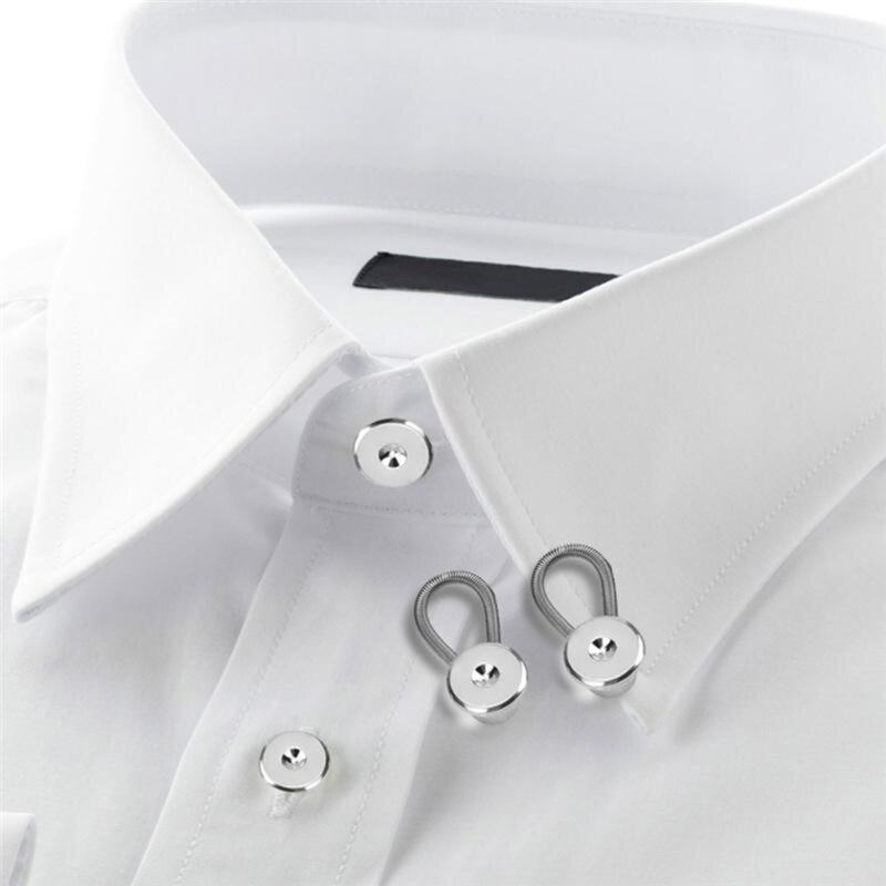 094B 12 pezzi nuovi estensori del colletto della camicia elasticità della camicia regolabile e bottone di estensione