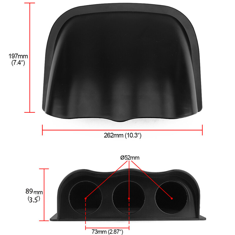 2 Inch 52Mm Auto Modificatie Onderdelen Beugel Black Carbon Fiber Case Meter Cover Universal Meter Stand