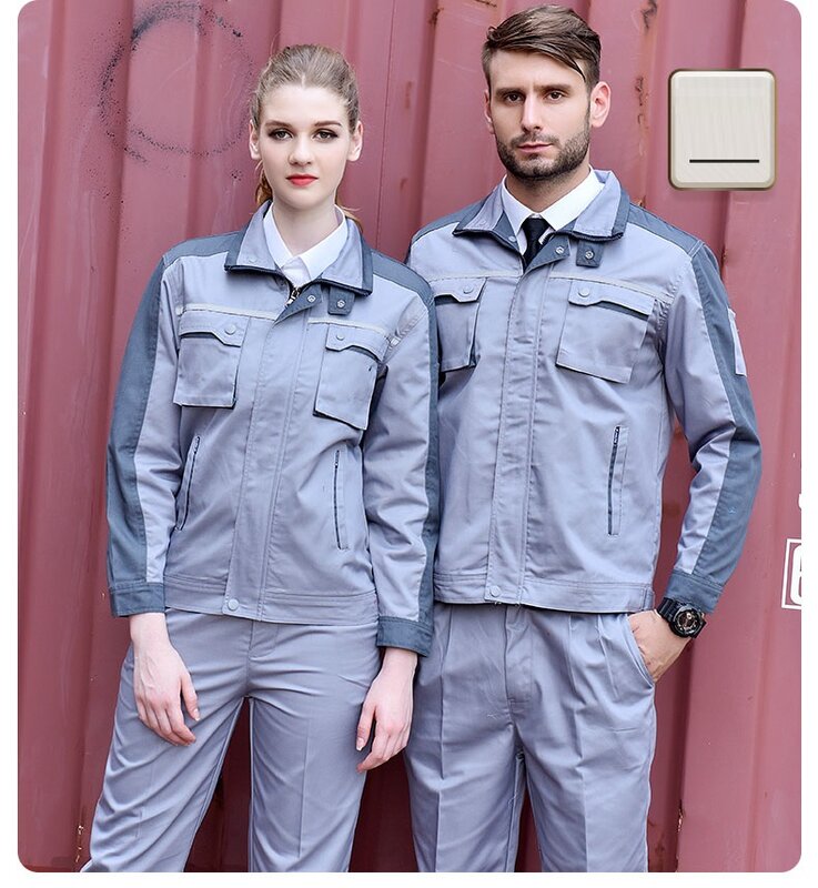 Work Clothing Sets For Men Women Reflective Jacket+pants Mechanical Auto Repair Welding Suit Workshop Coveralls Working Uniforms