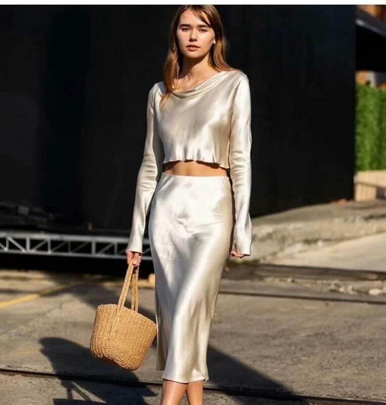 silk 2 piece outfit