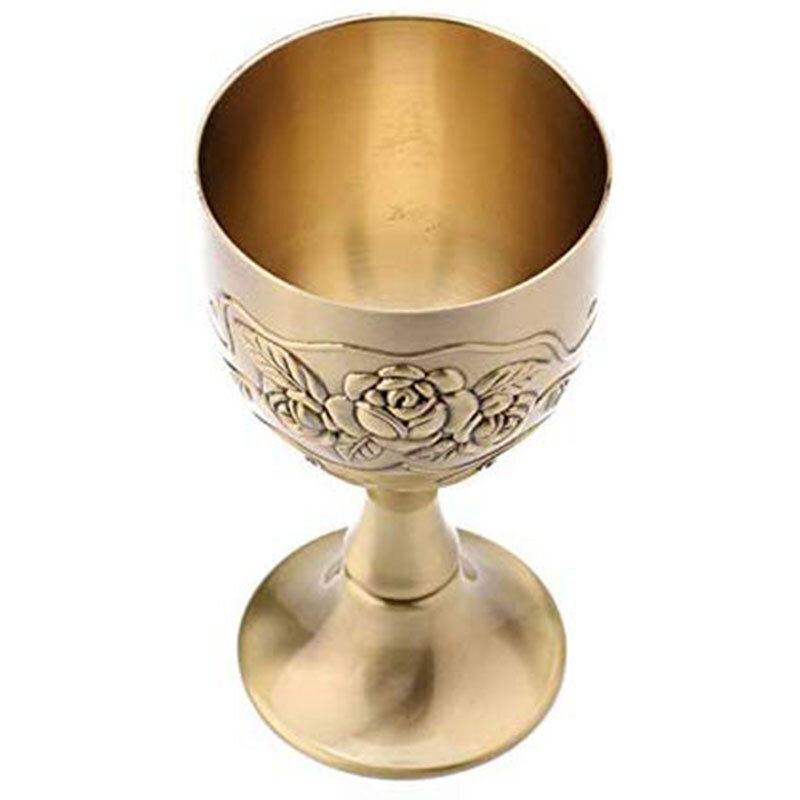 ショットガラスリキュール杯 100 ミリリットル 30 ミリリットル手ヴィンテージ純銅彫刻花柄の聖杯飲料水のための