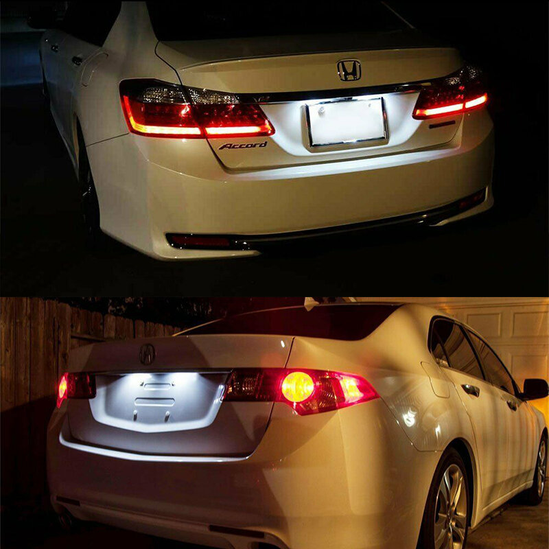 IJDM lampu LED plat nomor 6000K, 2 buah lampu pelat lisensi putih untuk Honda Civic Accord Acura MDX RL TL TSX RDX ILX lampu plat nomor 12V