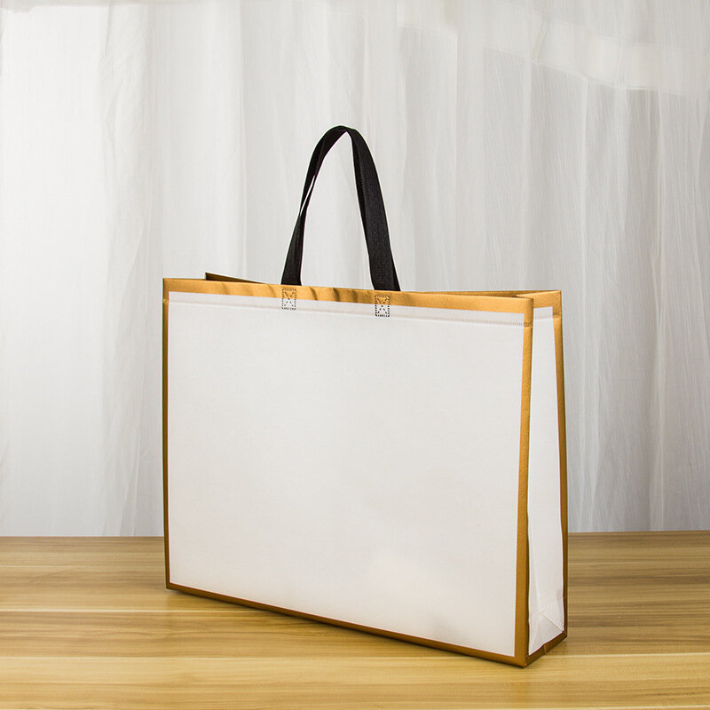 Foldable Shopping Bag Reusable Square Shopping Bag Non-Woven Folding Travel Shopper Bag Patchwork Color Portable Storage Bags