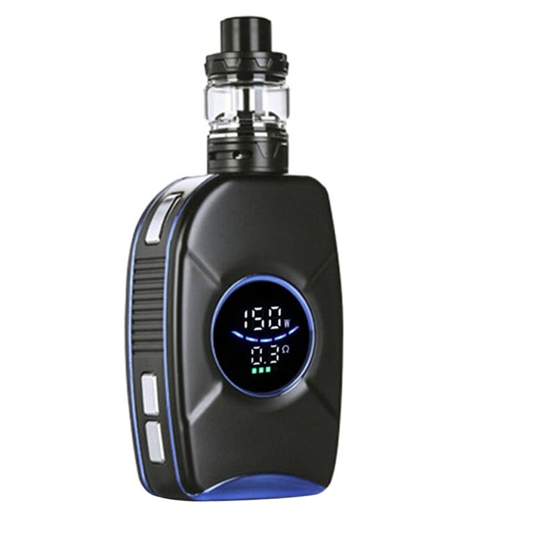 150w vape mod caixa de cigarro eletrônico kit 2200 mah bateria embutida 0.25 ohm potência ajustável grande fumaça e cigarro átomo azul