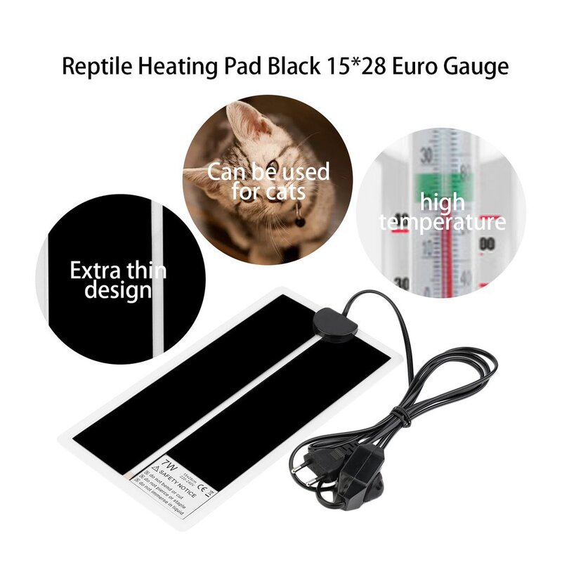 Almofada de aquecimento para Pet Terrarium, controlador de temperatura ajustável, Incubator Box, Acessórios Reptile, Ant Farm Heat Mat, 7W, 220V