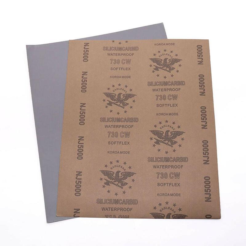Hojas de papel de lija abrasivo, papel de lija húmedo o seco, grano 80-10000, 9x11 pulgadas, 1 o 5 unidades
