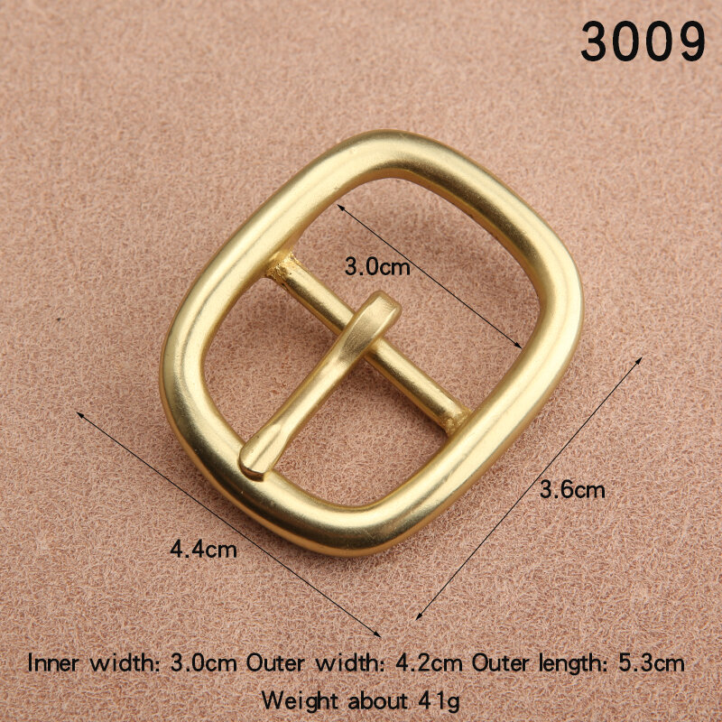Hebilla de cinturón de latón macizo para hombre, 1 piezas, 30mm, de acero inoxidable, medio Pin, Artesanal de cuero