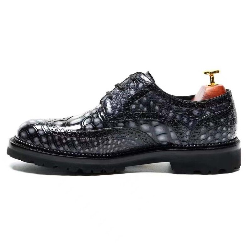 Chue homens sapatos de crocodilo real pele de crocodilo sapatos casuais sapatos de couro masculino pele de crocodilo cor da escova
