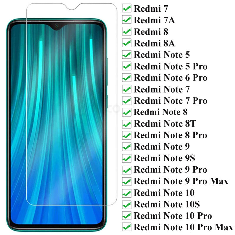 Cristal Protector Premium 9H para móvil, Protector de pantalla para Xiaomi Redmi Note 10, 9, 8, 7 Pro, 9S, 9T, 8T, 7, 6, Redmi 9, 9T, 9A, 9C, 8A, 7A, 6A