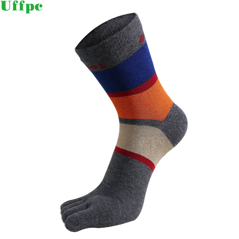 5 парт/лот хорошего качества носки с пятью пальцами мужские хлопковые полосатые цветные носки с пальцами мужские короткие носки