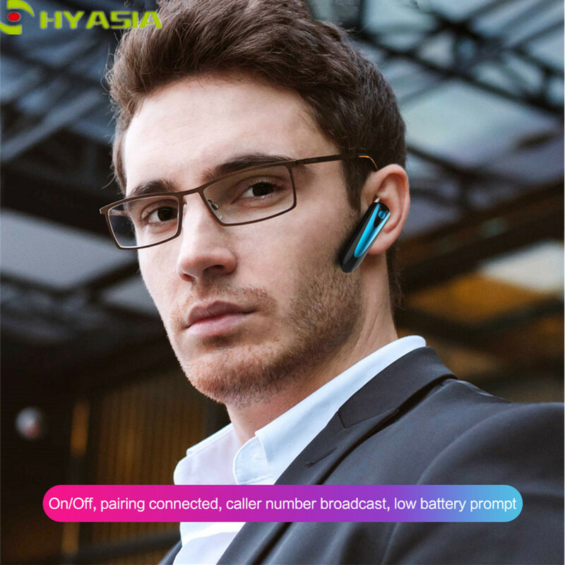 HYASIA IPX5 땀 방지 블루투스 헤드셋 블루투스 5.0 이어폰 핸즈프리 헤드폰 미니 무선 헤드셋 이어 버드 이어폰