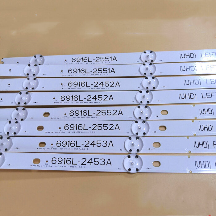 Barra de luces LED de retroiluminación, accesorio para televisor de 49 ", 49UH676V, 49UH6500, 6916L-2452A, 6916L-2453A, 6916L-2551A, 6916L-2552A, nuevo Kit de 8 piezas