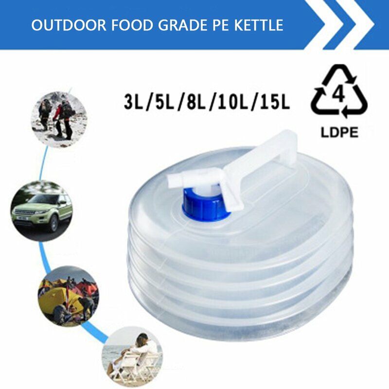 Bolsas de agua plegables para exteriores, contenedor portátil de supervivencia para acampar, senderismo, 3L, 5L, 8L, 10l, 15l