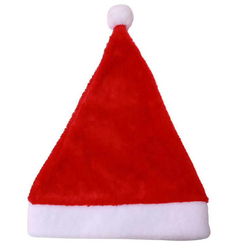 Chapéu de natal chapéu de natal clássico chapéu de pelúcia chapéu de natal para adultos/crianças chapéu de natal decoração de casa de férias