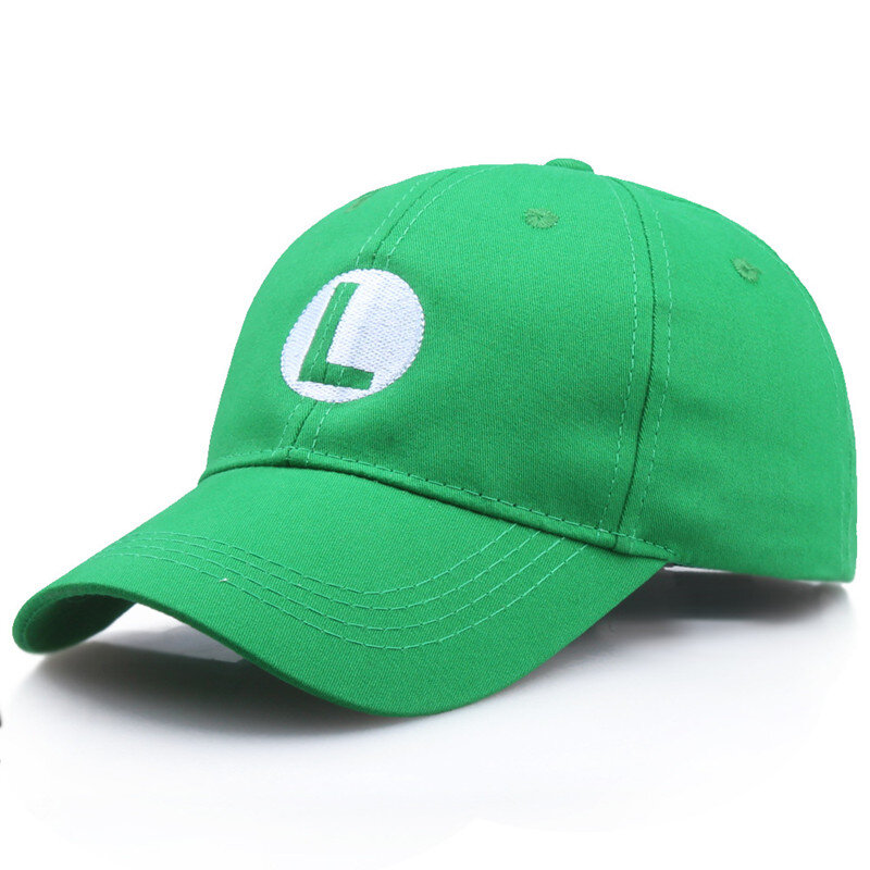Gorra de béisbol de Super Luigi Bros, sombrero de Sol para Cosplay