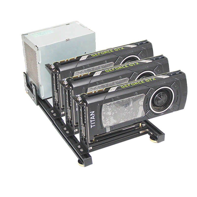 Открытая теплоотдача 3 видеокарты + кронштейн источника питания из алюминиевого сплава держатель для самостоятельной сборки 3GPU видеокарта накладная стойка