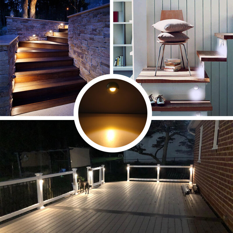 Christmas LED Half-Moon Indoor/Outdoor Deck Spot Lights With Driver DC12V Waterproof Yard Garden Floor Stair Path Recessed Lamps
