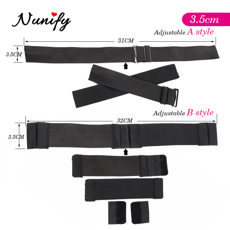 Nunify-banda elástica ajustable para pelucas, bandas elásticas gruesas, herramientas para hacer pelucas, dos estilos, 2,5 Cm, 3,5 Cm de ancho