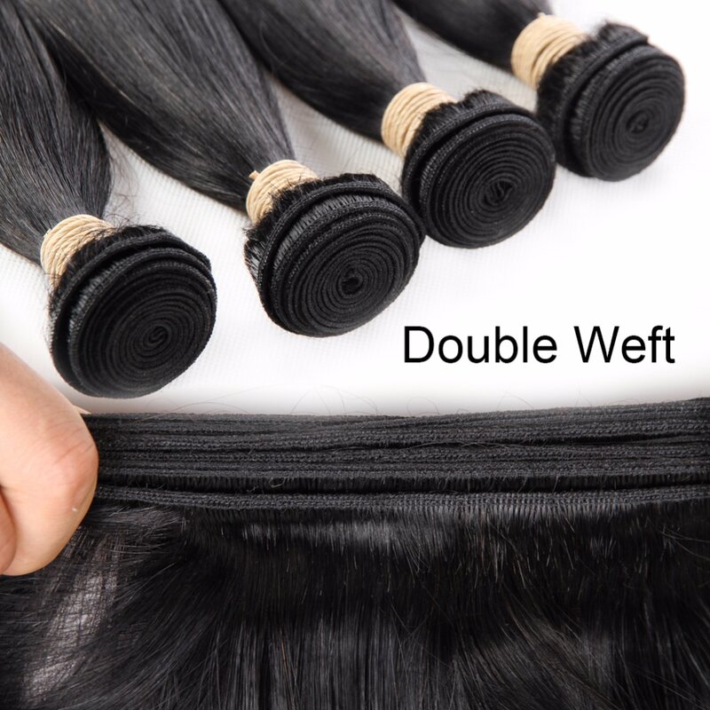 Mechones de cabello humano brasileño Remy, extensiones de cabello humano virgen sin procesar, 50 y 60 pulgadas, paquetes de 3/4 unidades, 10A