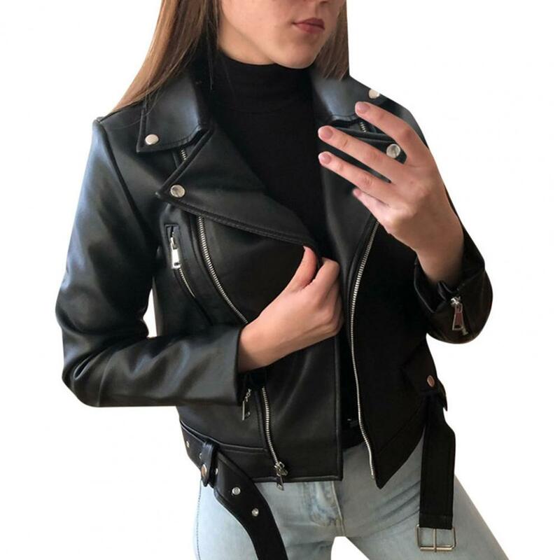 Bajeczna damska kurtka jednokolorowa odporna na zużycie płaszcz damski Streetwear płaszcz damski na jazda motocyklem kurtka motocyklowa