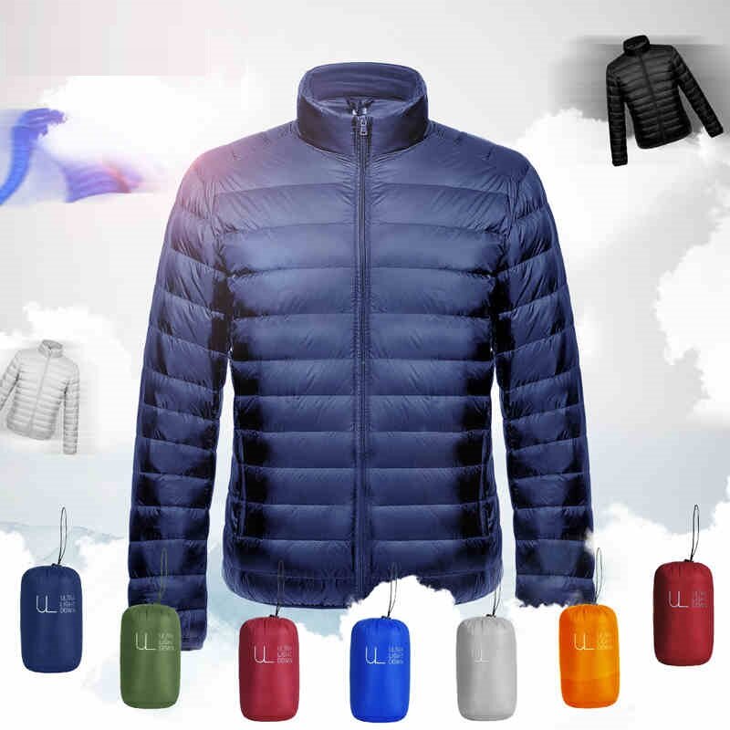 Men's Lightweight Water-Resistant Packable Puffer Jacket 2021 Autumn Winter New Male Casual  STANDARD Coat