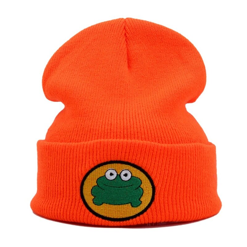 Cute cosplay Cartoon TV Parappa The Rapper Frog Knitted Beanie Hats Unisex