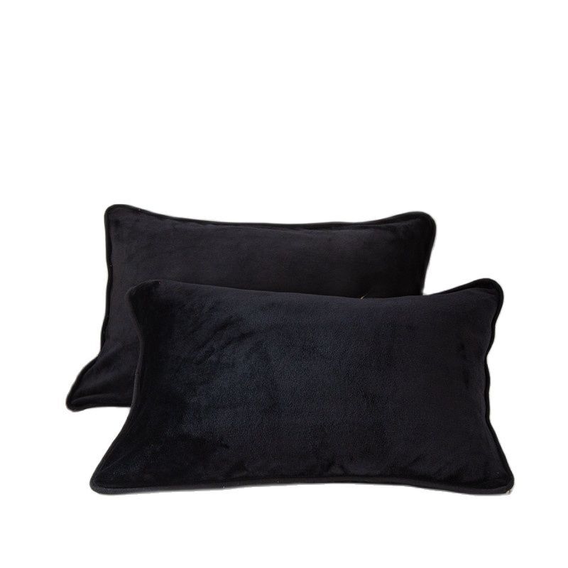 Luxo veludo fronha 48x74cm cor sólida macio pele fronha travesseiro capa de cama flanela tecido quente e suave