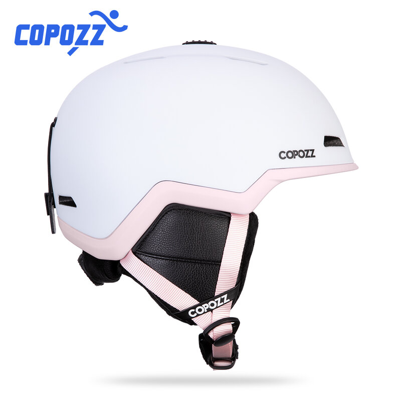 COPOZZ ฤดูหนาวสกีสโนว์บอร์ดหมวกนิรภัยครึ่งปกคลุม Anti-Impact หมวกนิรภัยขี่จักรยาน Snowmobile เล่นสกีสำหรับผู้ใหญ่เด็ก
